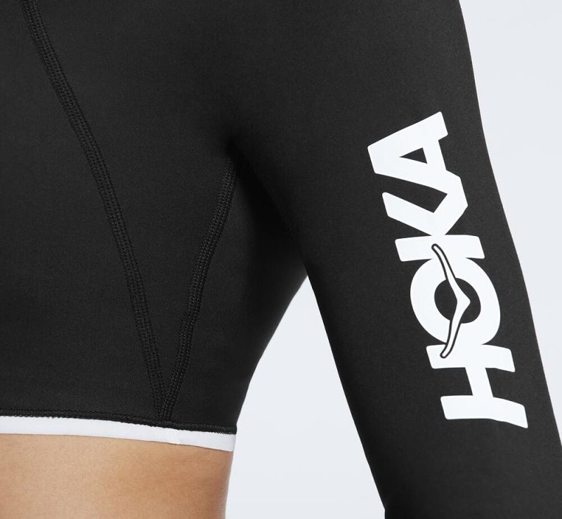 Hoka One One Long Sleeve Crop Top - Top Mulher Pretas | PT-q6uUzBf